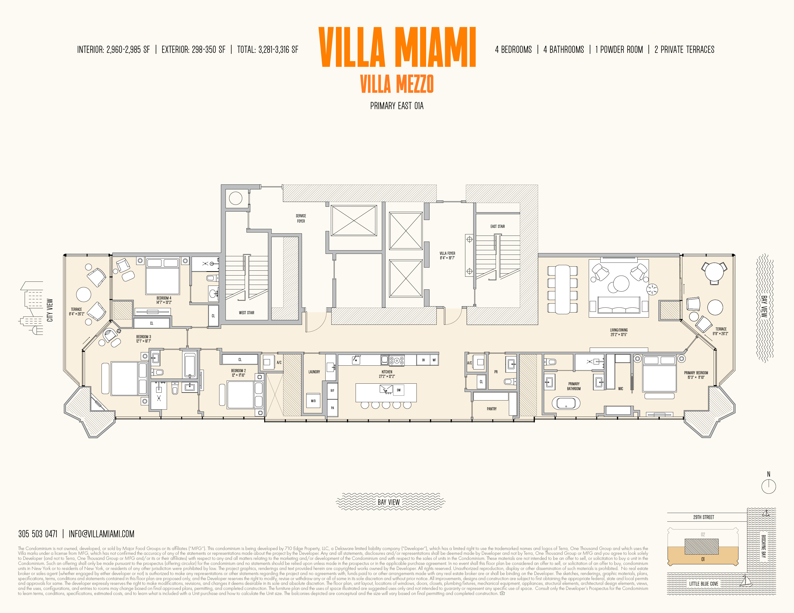 Villa Piano East — 5 Bedroom Floor Plan